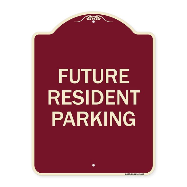Designer Series-Future Resident Parking Burgungy Heavy-Gauge Aluminum, 24" x 18", BU-1824-9840